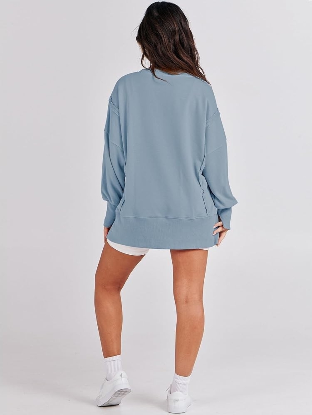 ANRABESS Womens Oversized Sweatshirts Crew Neck Long Sleeve Shirts Casual Loose - Picture 8 of 10